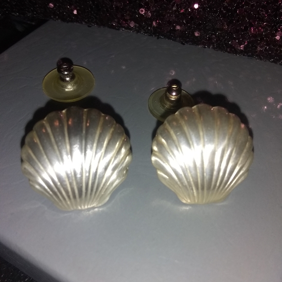 VINTAGE!/ STERLING SEASHELL POST EARRINGS β€οΈ - Picture 13 of 14